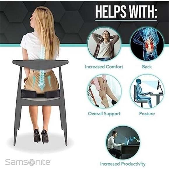 Memory foam seat cushion ergonomic tailbone support coccyx pillow office car cha - Picture 5 of 8